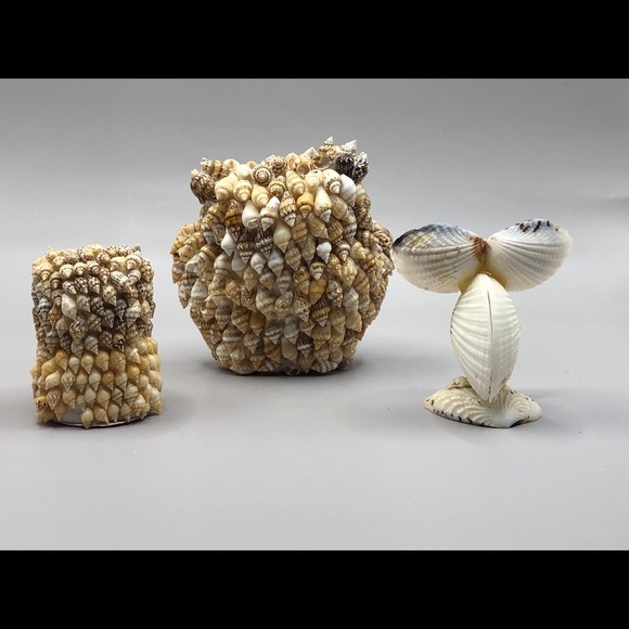 Trio of Vintage Owls Made w/ Tiny Shells by St Croix - Picture 3 of 7